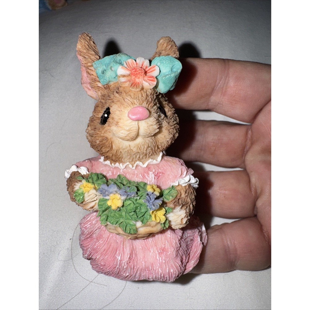 RARE Cottontail Collection Happy Easter Set Of‎ 4 / 3" 2 Boys/2 Girls - Picture 2 of 13